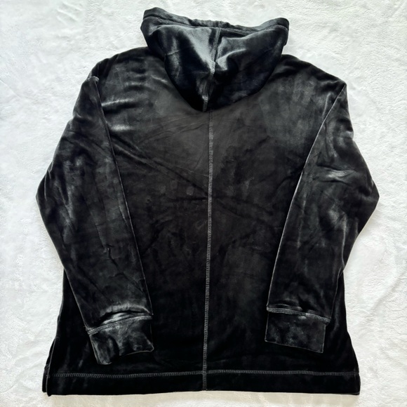 PHILOSOPHY Long Sleeve Straight Hem Black Velour Hoodie--NWT--PL - Picture 9 of 16